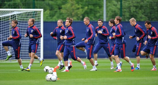 Футбол. ЕВРО - 2012. Тренировка сборной России