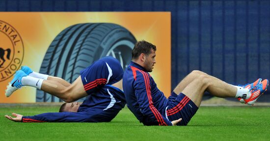 Футбол. ЕВРО - 2012. Тренировка сборной России