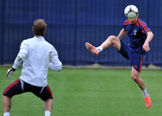 Футбол. ЕВРО - 2012. Тренировка сборной России