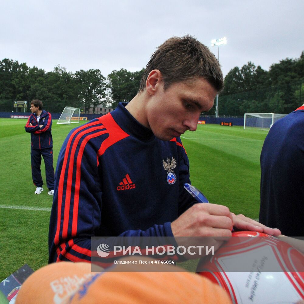 Футбол. ЕВРО - 2012. Тренировка сборной России