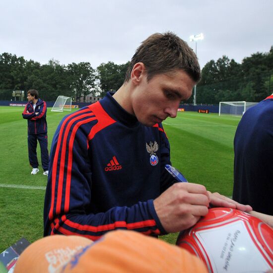 Футбол. ЕВРО - 2012. Тренировка сборной России