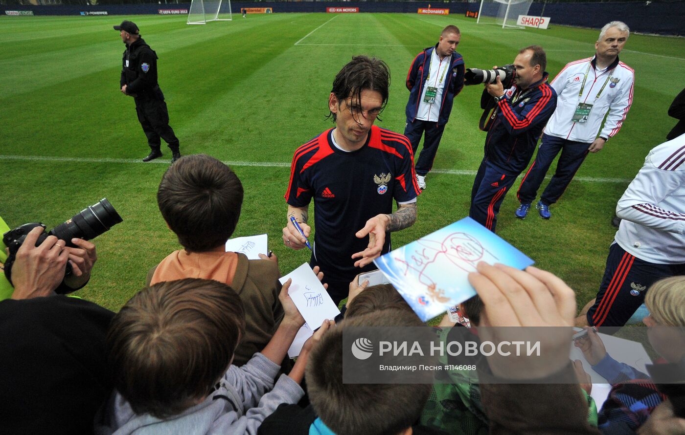 Футбол. ЕВРО - 2012. Тренировка сборной России