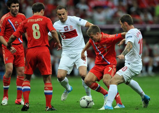 Футбол. ЕВРО - 2012. Матч сборных Польши и России