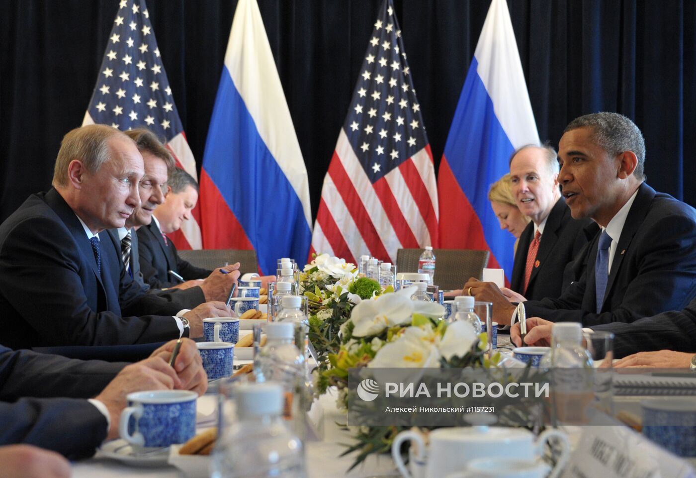 Президент РФ В.Путин встретился с президентом США Б.Обамой
