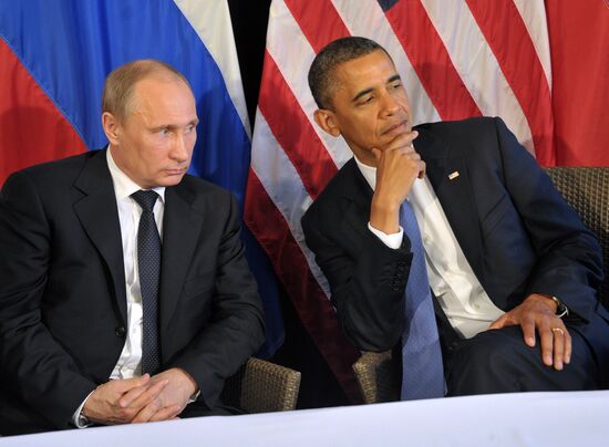 Президент РФ В.Путин встретился с президентом США Б.Обамой