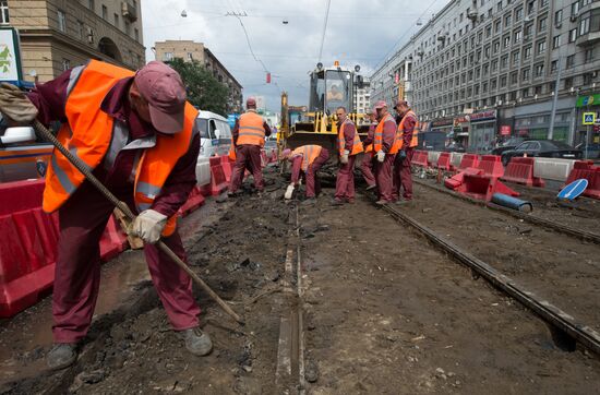Модернизация трамвайных путей в Москве