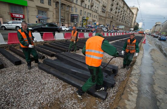 Модернизация трамвайных путей в Москве