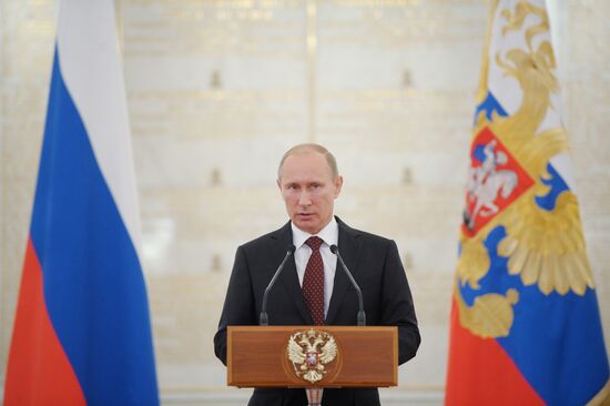 Встреча президента РФ В.Путина с высшими офицерами в Кремле