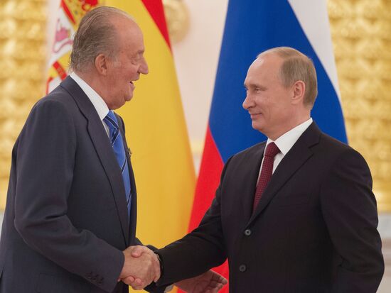 Встреча В.Путина и короля Испании Хуана Карлоса I в Москве