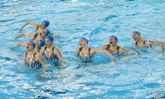 Тренировка олимпийской сборной России по синхронному плаванию
