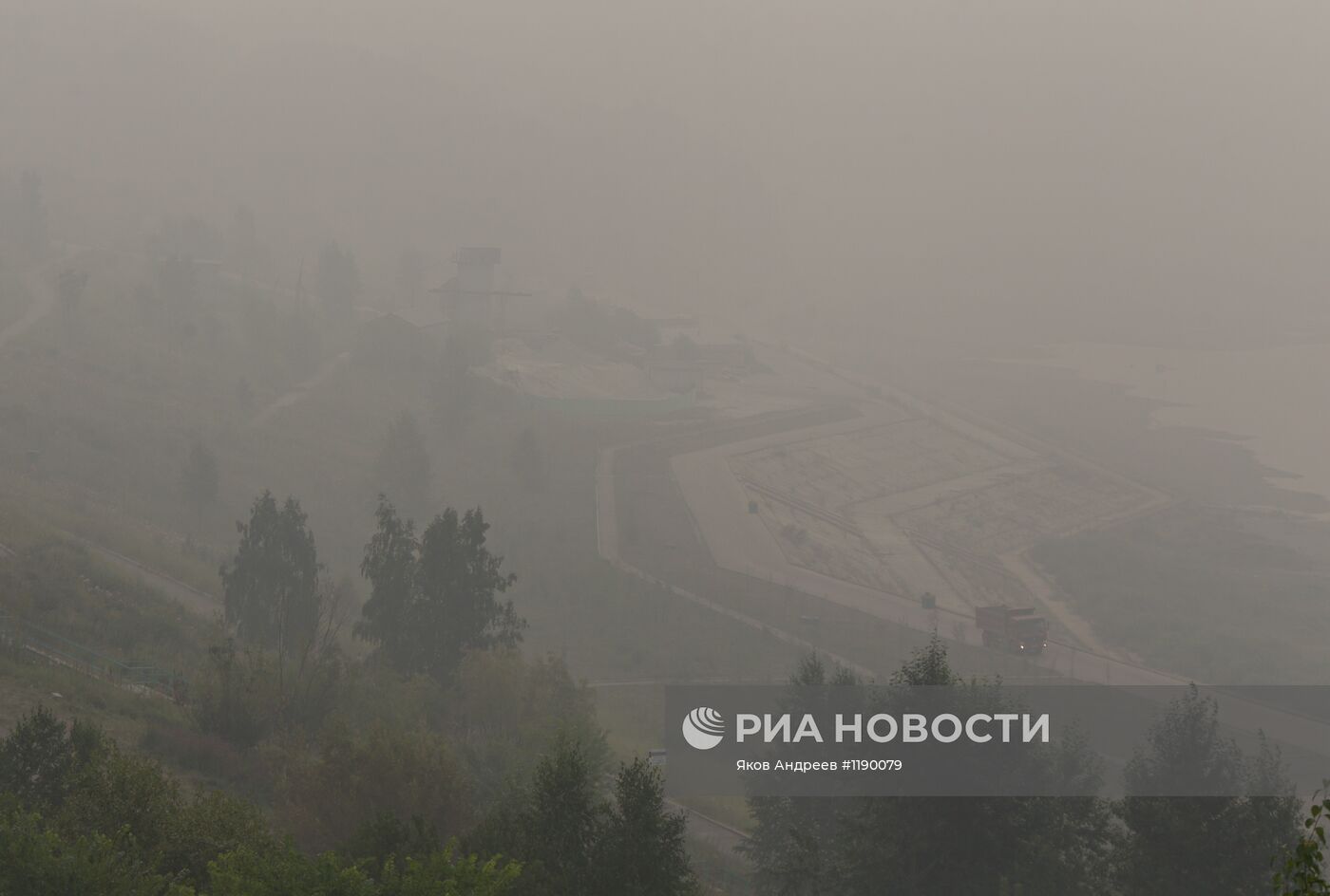 Смог от лесных пожаров в Томске