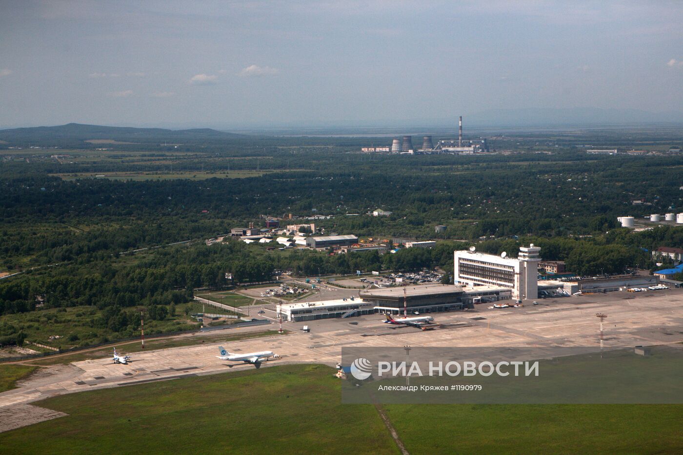 Вид на Хабаровск с борта самолета