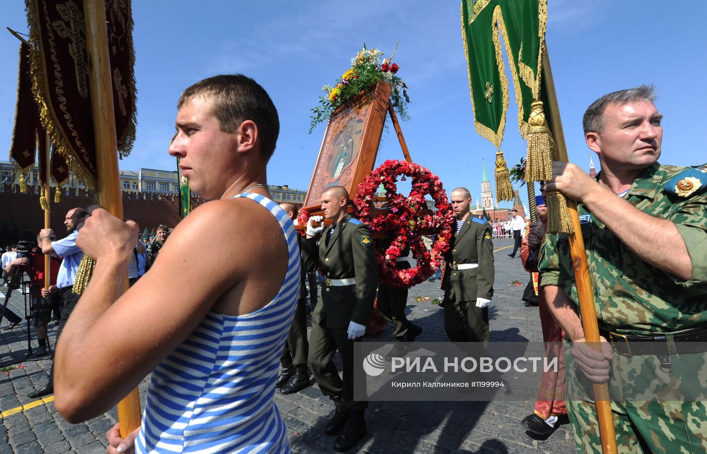 Празднование Дня ВДВ в Москве