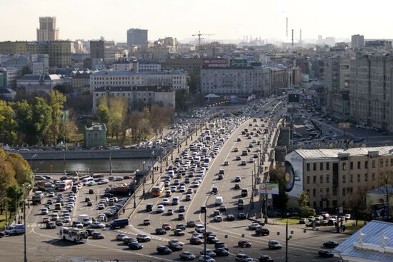 Вид Москвы с высоты птичьего полета, Большой Каменный мост
