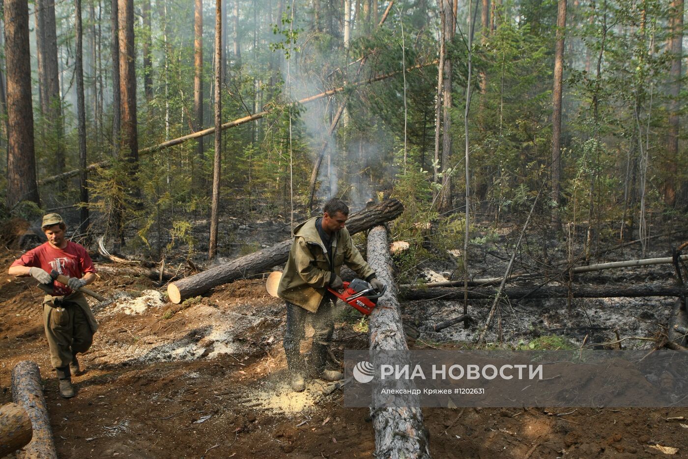 Тушение лесных пожаров в Красноярском крае