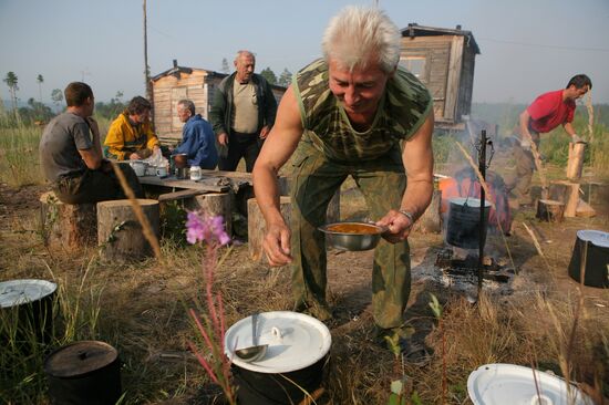 Тушение лесных пожаров в Красноярском крае