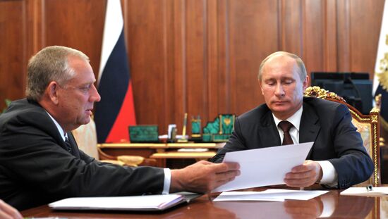 Встреча президента РФ В.Путина с С.Митиным в Кремле
