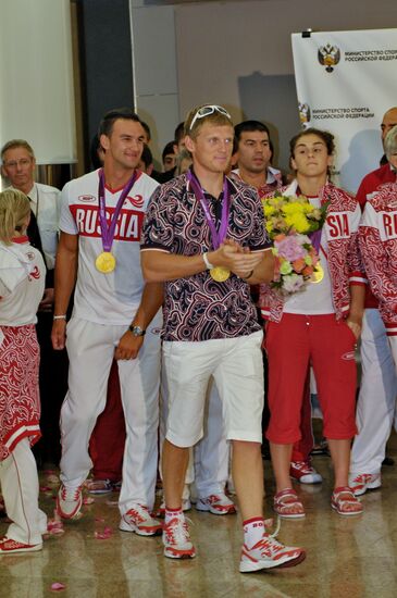 Прилет сборной России с Олимпийских игр в Лондоне