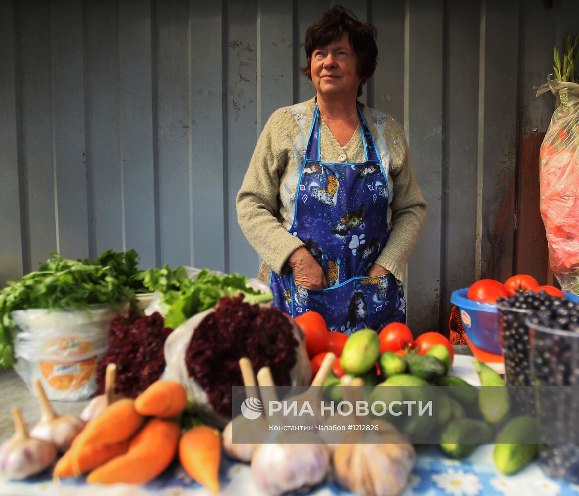 Уличная торговля в Великом Новгороде