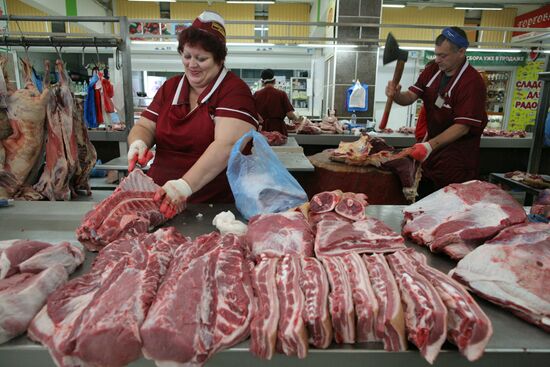 Контроль качества мяса на Центральном рынке Новосибирска