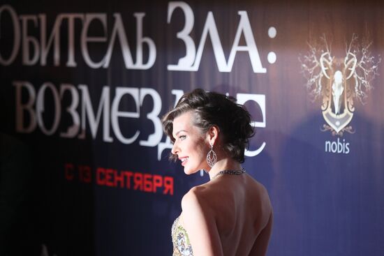 М. Йовович перед премьерой фильма "Обитель зла: Возмездие"