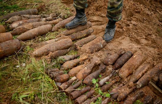 Поисковый отряд обнаружил останки солдат и боеприпасы времен ВОВ