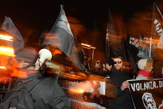 Шествие и митинг "Красный марш" в Москве