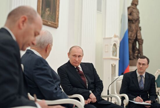 Встреча Владимира Путина и Шимона Переса в Кремле