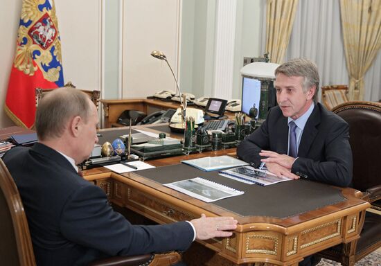 Встреча В.Путина и Л.Михельсона в Ново-Огарево
