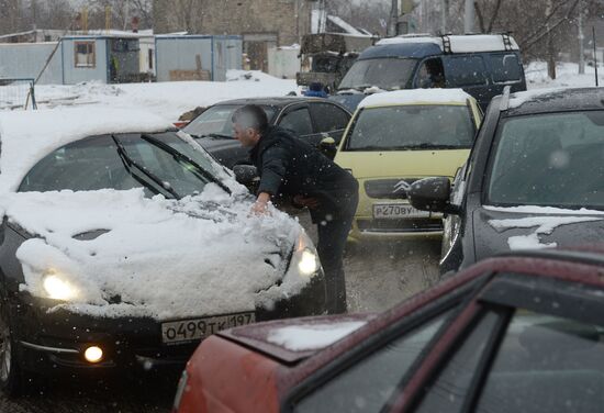 Последствия снегопада в Москве
