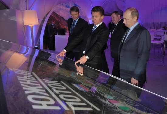В.Путин принял участие в запуске проекта газопровода Южный поток