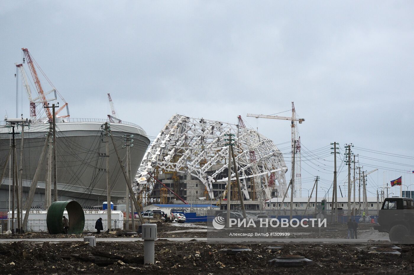 Строительство Олимпийских объектов в Имеретинской долине в Сочи