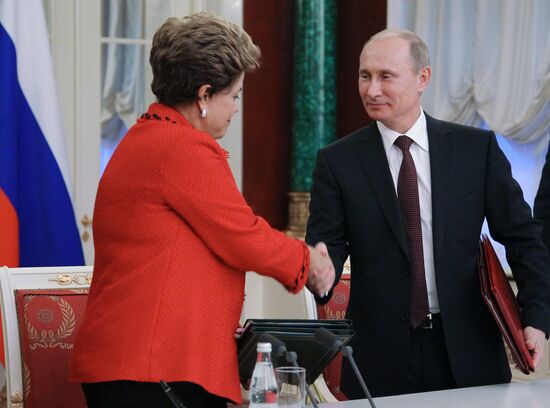 Встреча В.Путина и Д.Роуссефф в Москве