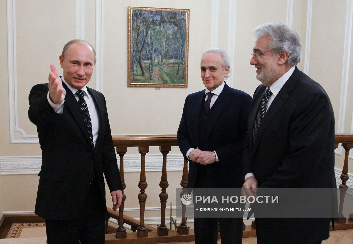 Встреча В.Путина с Х.Каррерасом и П.Доминго в Ново-Огарево
