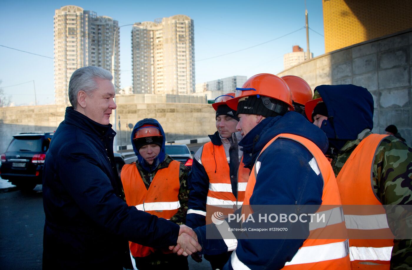 С. Собянин на открытии разворотного тоннеля на Каширском шоссе