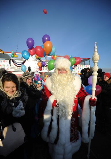 Встреча всероссийского Деда Мороза в Парке Горького