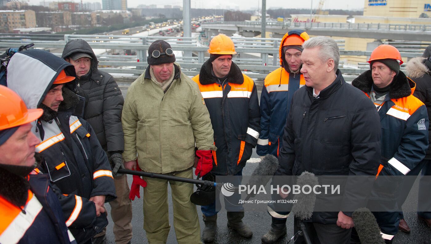 С.Собянин посетил строительство развязки на Ленинградском шоссе