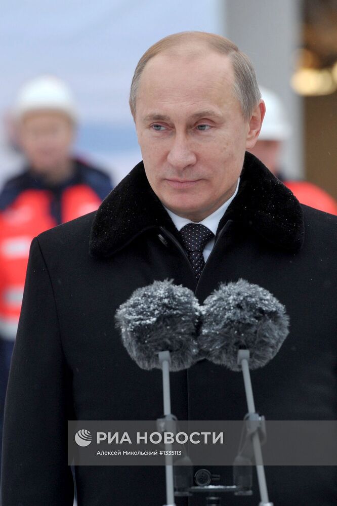 В.Путин на церемонии имянаречения судна "Витус Беринг"