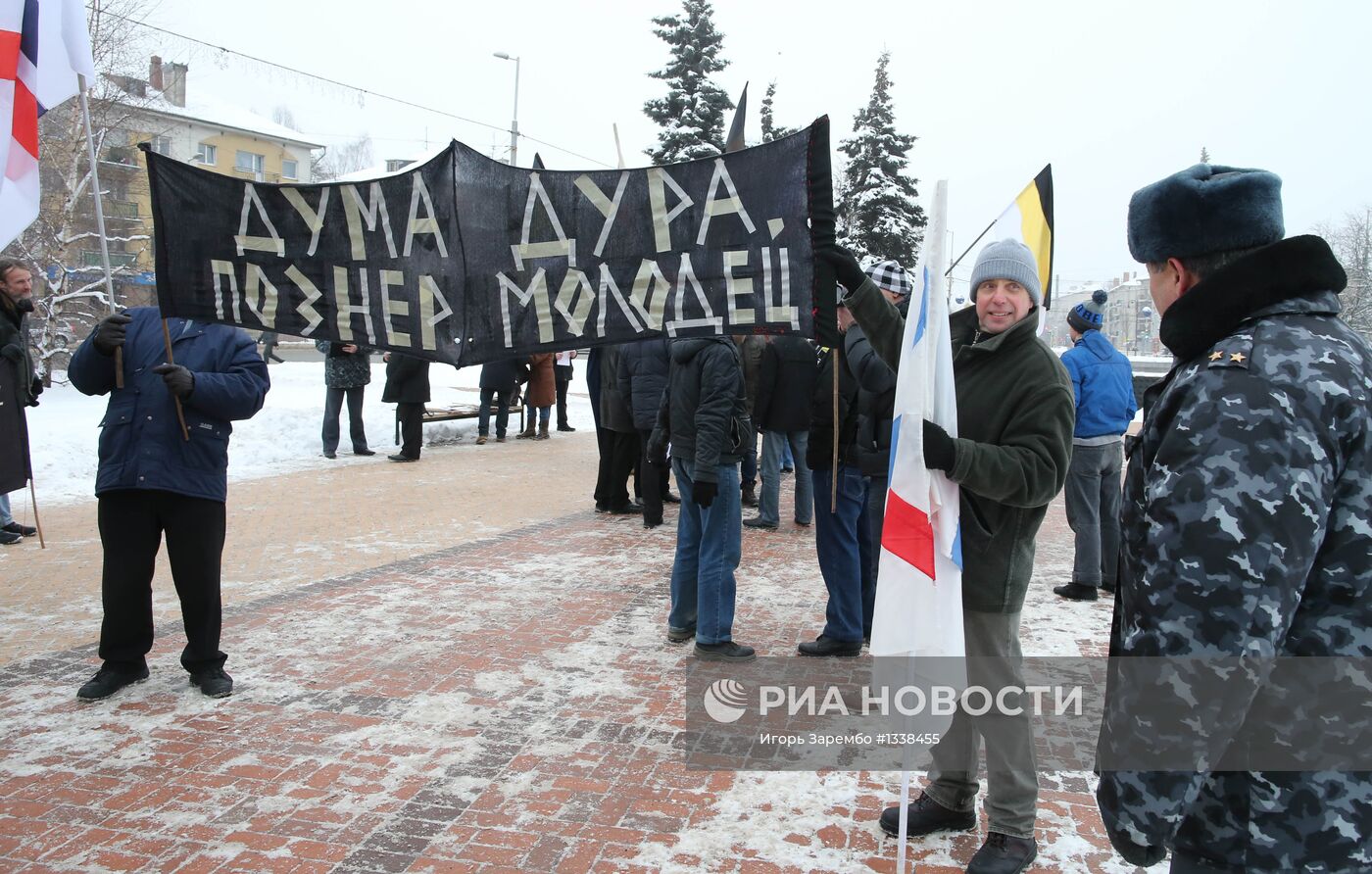 Акция оппозиции против "антимагнитского закона" в Калининграде