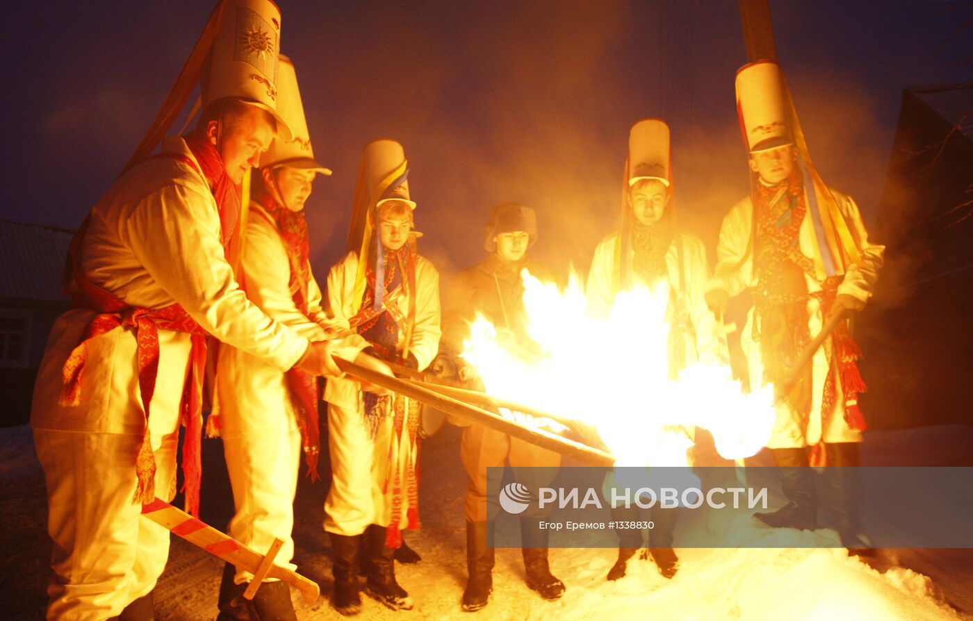 Празднование Старого нового года в белорусской деревне