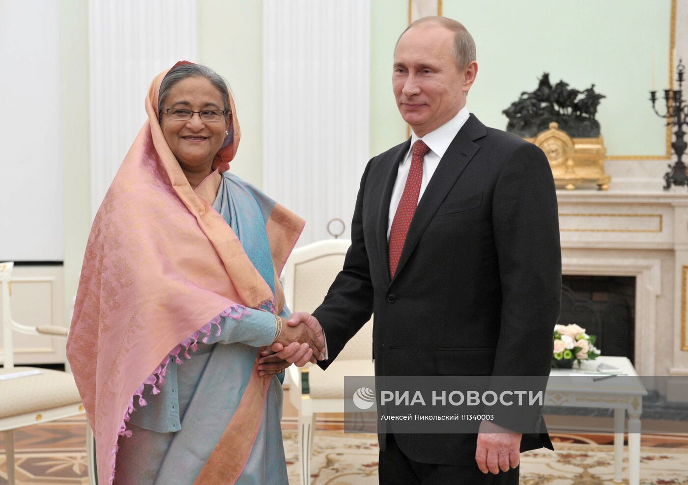Встреча Владимира Путина с Шейх Хасиной в Кремле