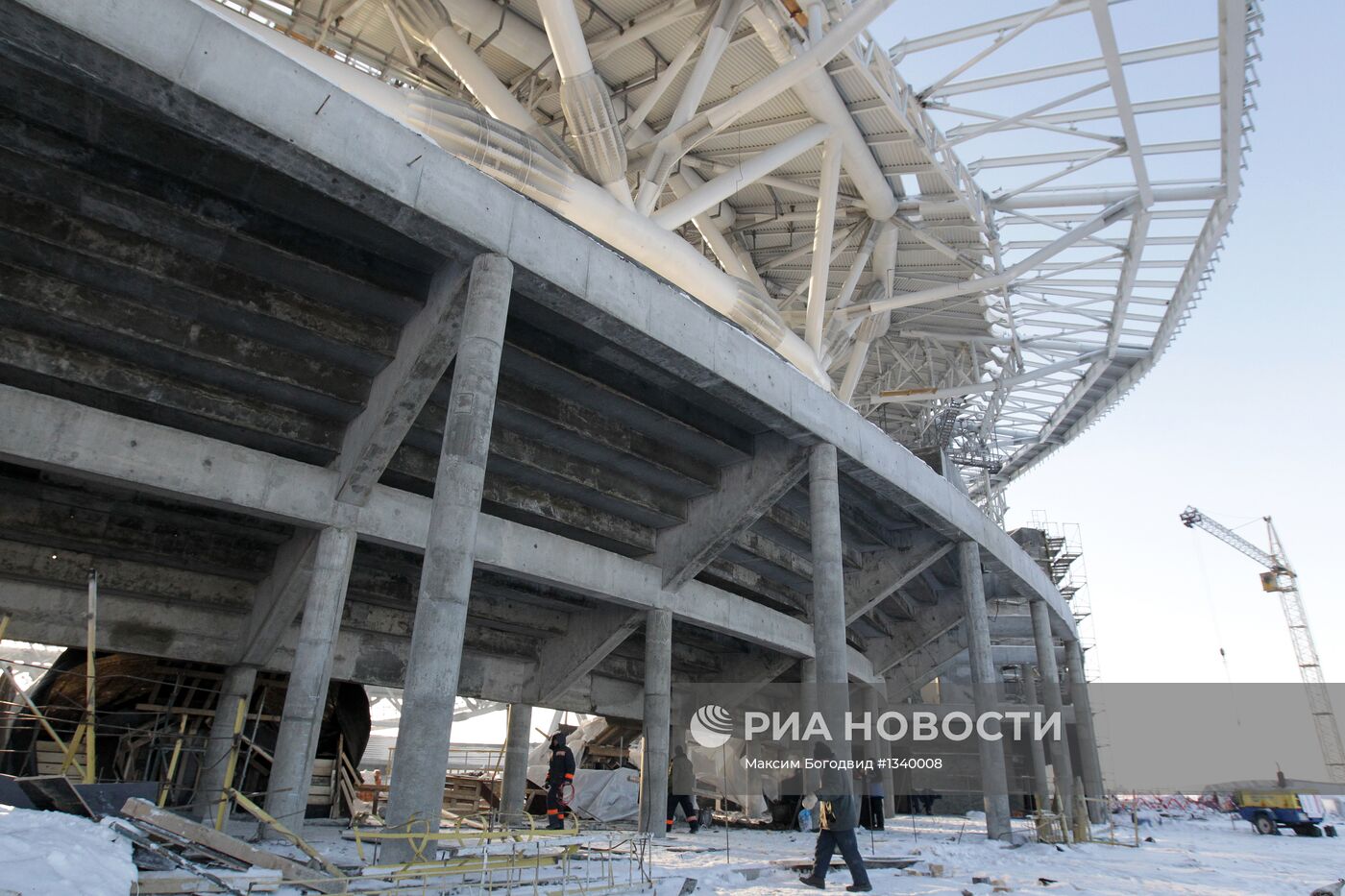 Строительство стадиона "Казань-Арена" в Казани