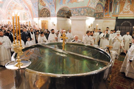 Патриаршее служение в Крещенский сочельник в Москве