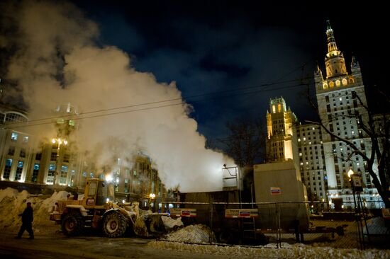С.Собянин проинспектировал работы по уборке снега с улиц Москвы