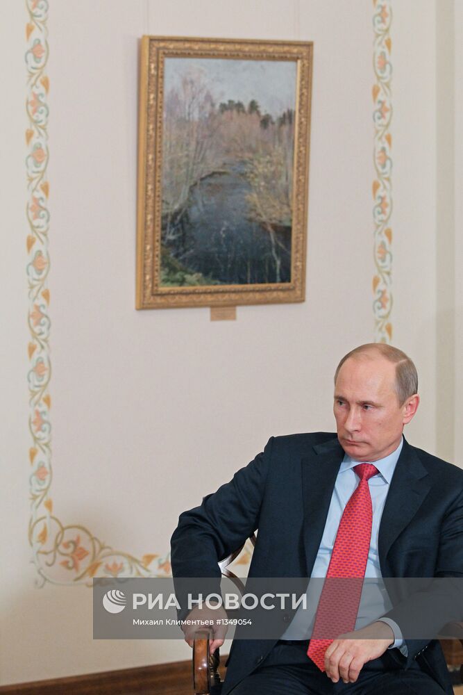 Встреча президента РФ В.Путина с М.Сулейманом в Ново-Огарево