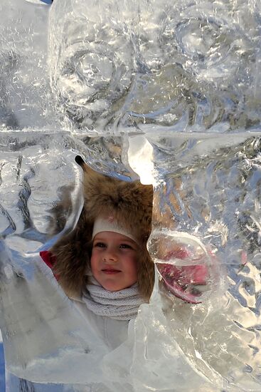 Ледяное шоу снежных скульптур в парке "Кузьминки"
