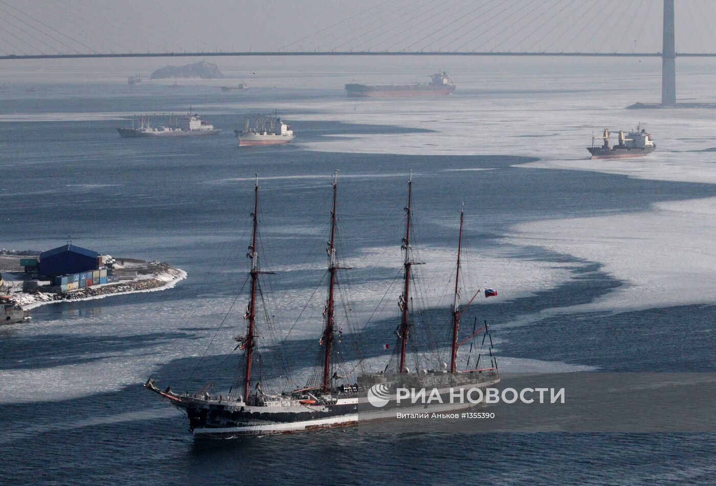 Прибытие барка "Седов" во Владивосток