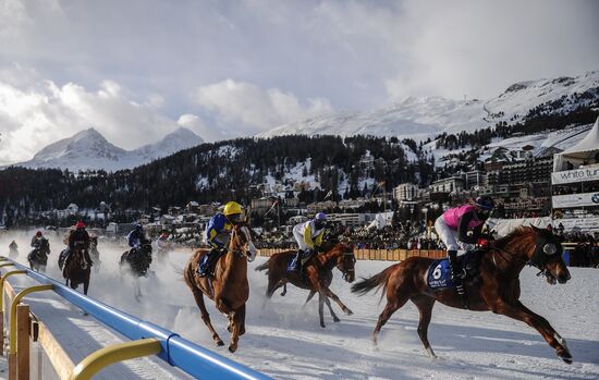 Скачки на льду озера Санкт-Мориц White Turf St. Moritz 2013