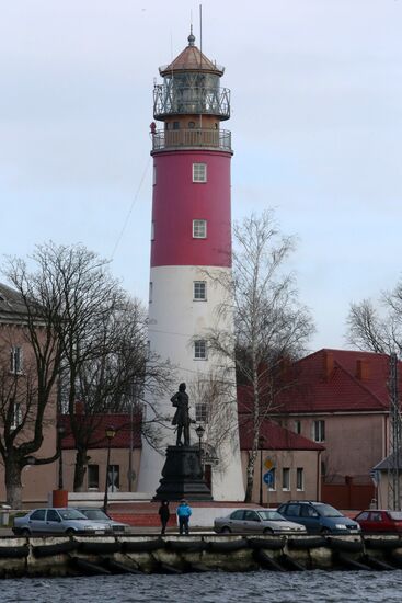 Работа маяка в Балтийске