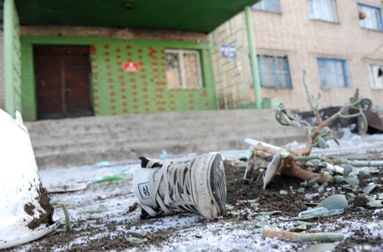Общежитие ПТУ после погрома учащимися в Чите